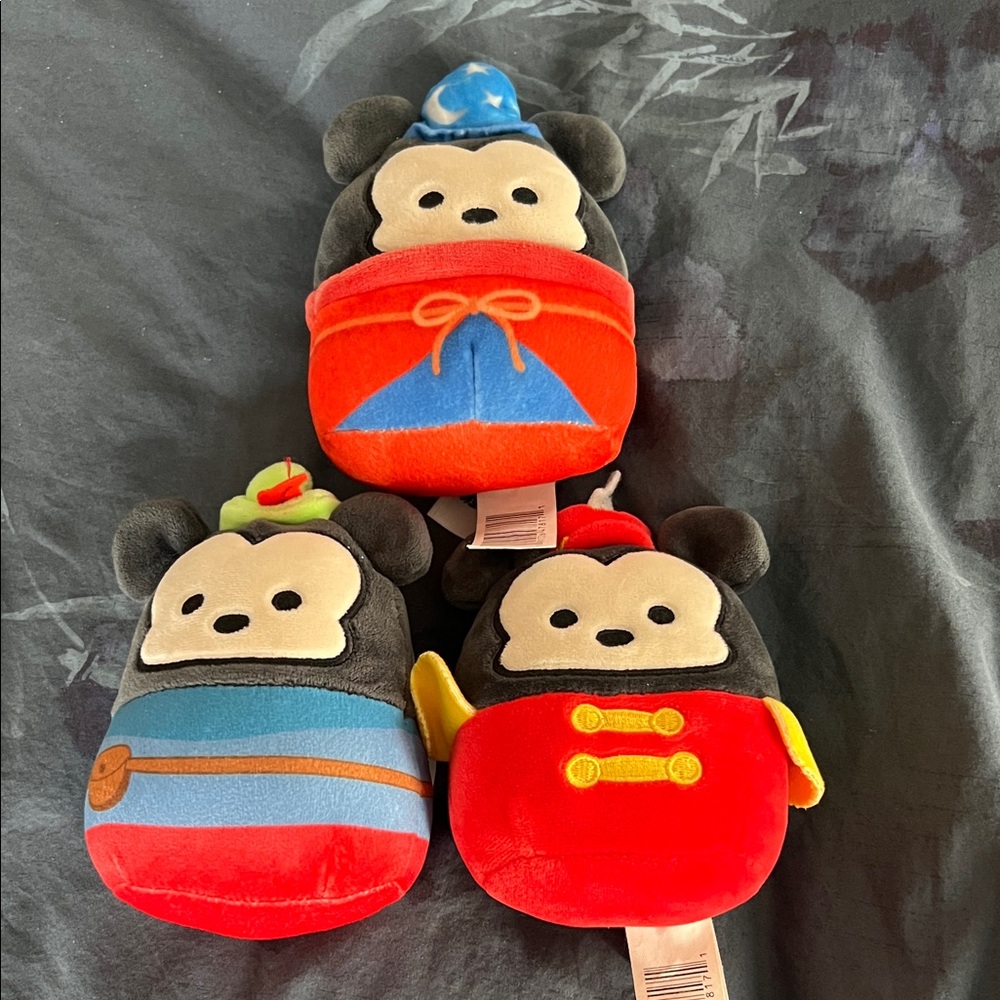Disney Squishmallows 3 Mickeys from Through the Years Collection